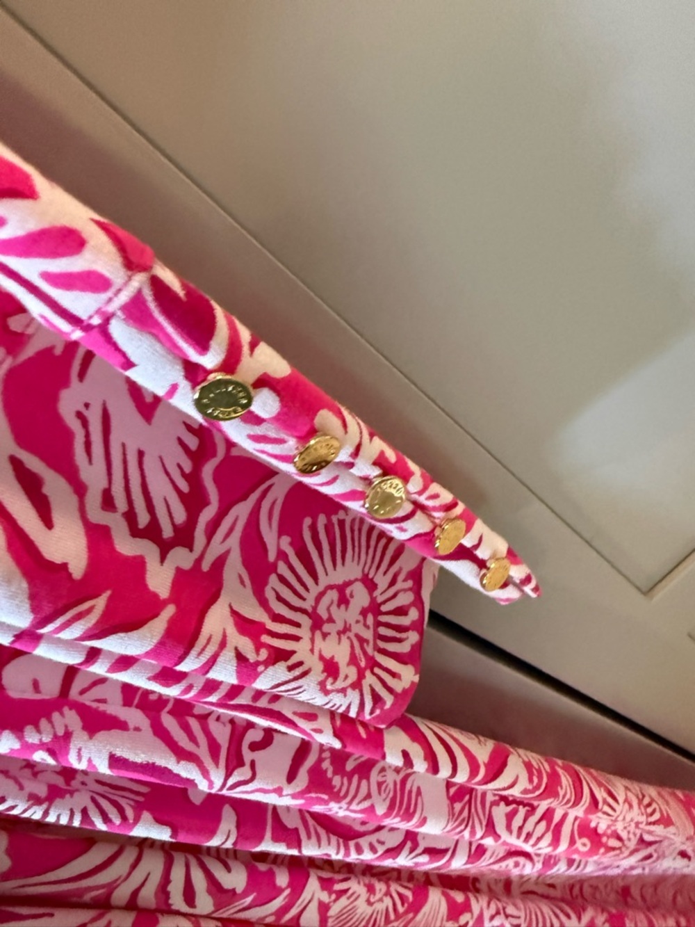 Lilly Pulitzer Hot Pink & White Floral Shift Top - Picture 3 of 5